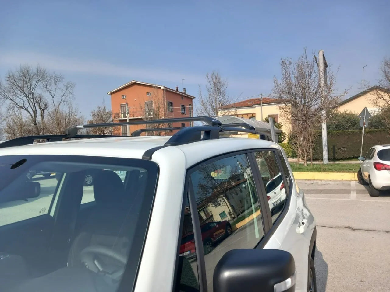 ⭐0306 BARRE SUL TETTO PER JEEP RENEGADE 2014 - 23 MANCORRENTI NERO PORTAPACCHI⭐