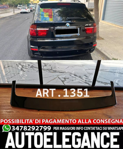 1351⭐SPOILER TETTO ADATTO PER BMW X5 E70 2006-2013 NERO LUCIDO⭐