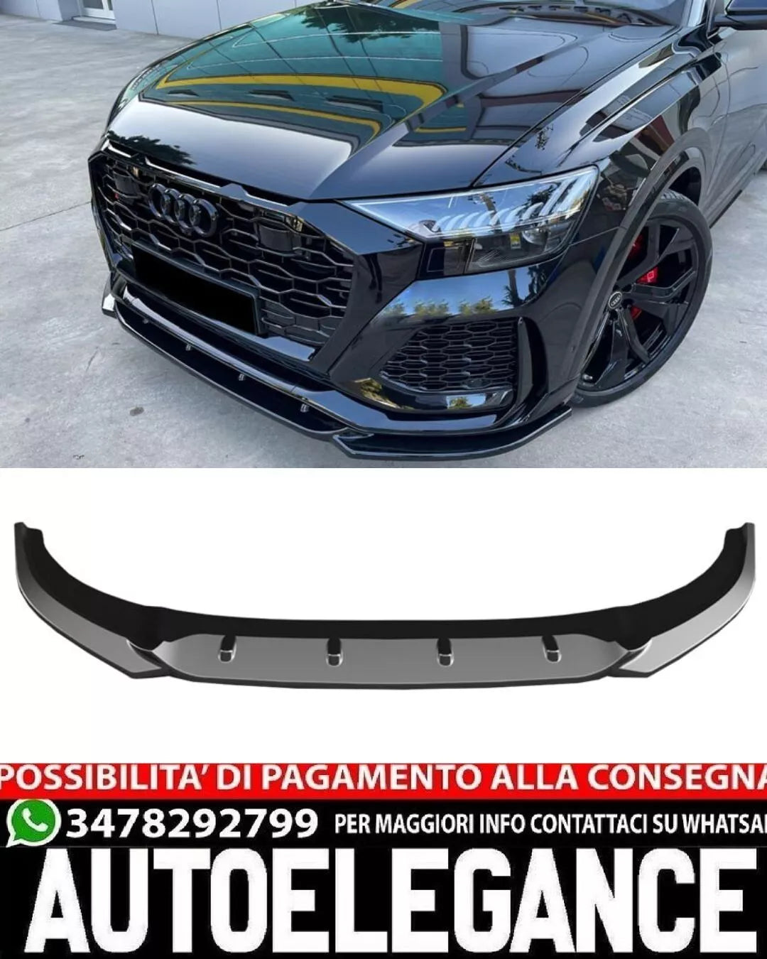 ⭐1791 Splitter anteriore adatto per AUDI RS Q8 Mk1 2019+⭐