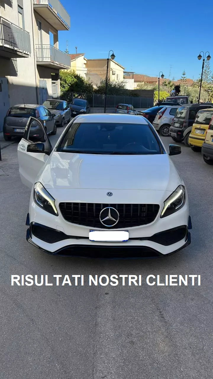 0065⭐ MERCEDES A W176 15-18 SPLITTER PER PARAURTI ANTERIORE AMG A45 ABS NERO ⭐