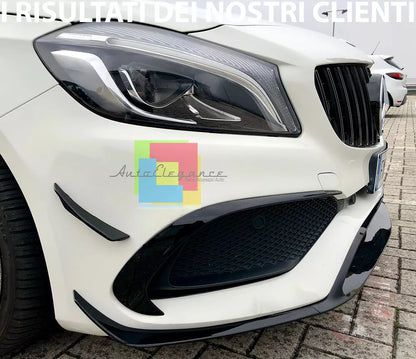 0065⭐ MERCEDES A W176 15-18 SPLITTER PER PARAURTI ANTERIORE AMG A45 ABS NERO ⭐