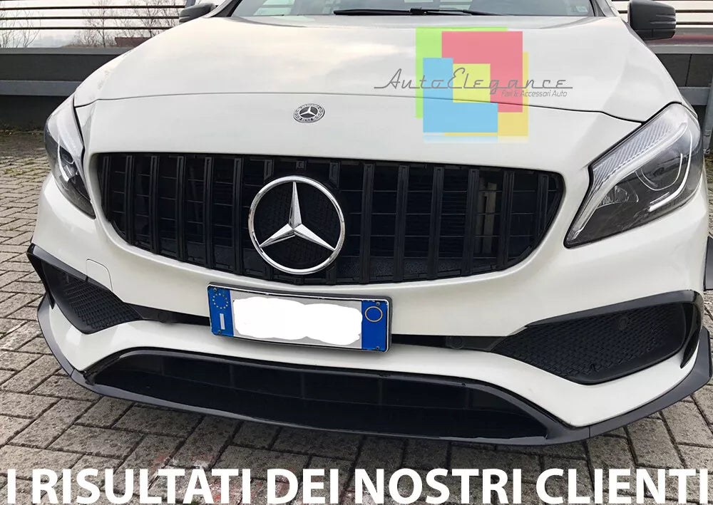 0065⭐ MERCEDES A W176 15-18 SPLITTER PER PARAURTI ANTERIORE AMG A45 ABS NERO ⭐