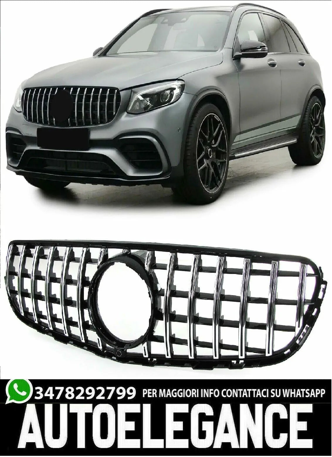 🌙0372 Radiatore Griglia Cromata adatto per Mercedes GLC X253 Coupé C253 15-19🌙