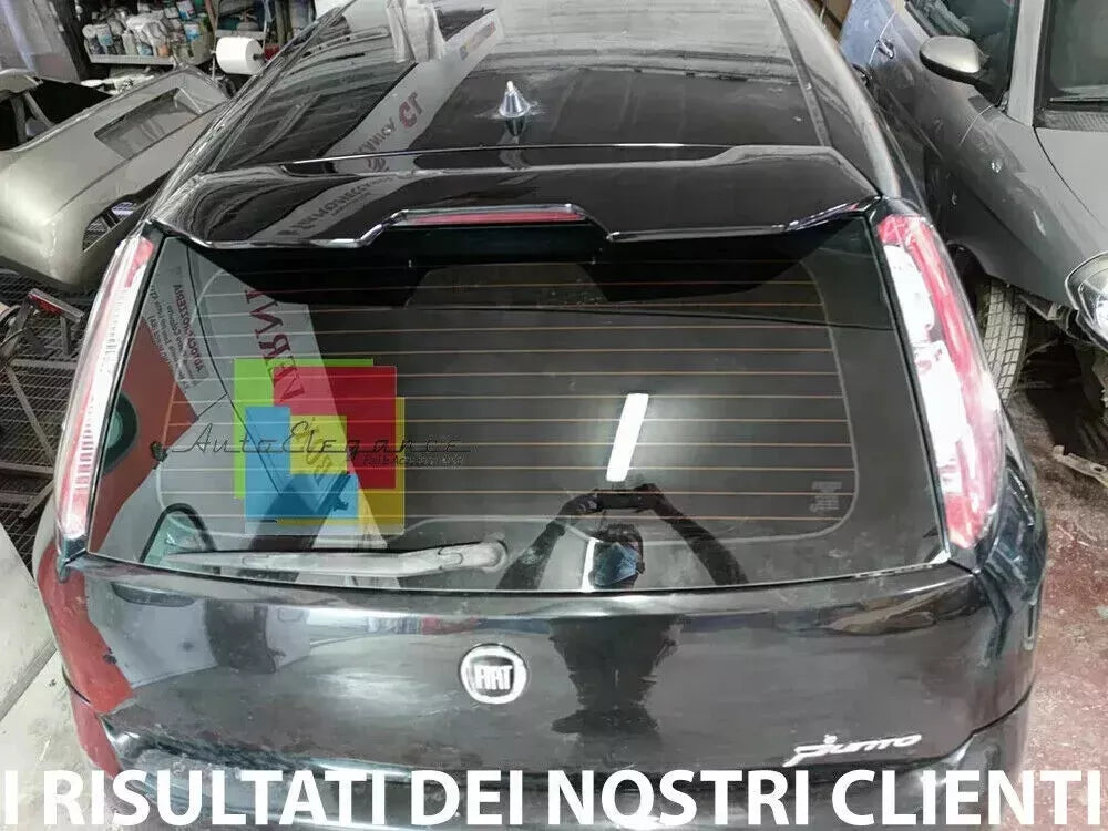 ⭐0268 ALETTONE SPORTIVO ADATTO FIAT PUNTO EVO GRANDE PUNTO SPOILER TETTO NERO⭐