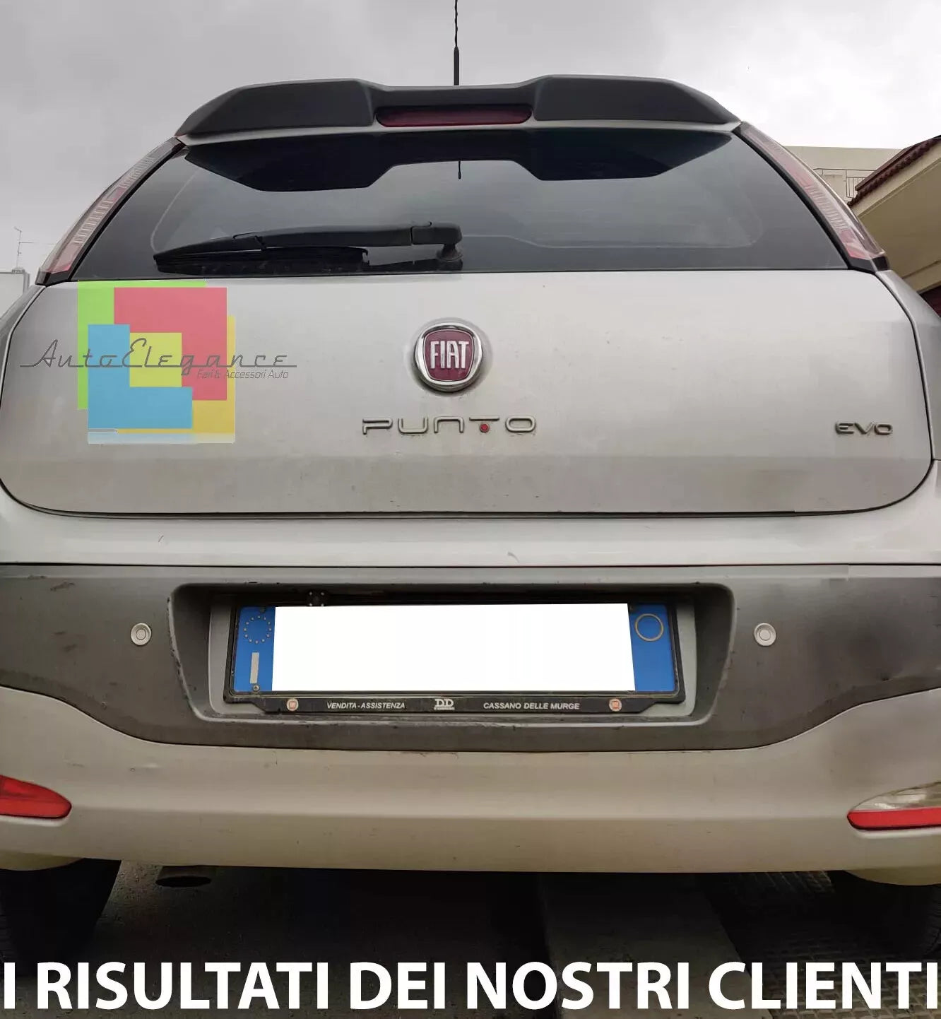 ⭐0268 ALETTONE SPORTIVO ADATTO FIAT PUNTO EVO GRANDE PUNTO SPOILER TETTO NERO⭐