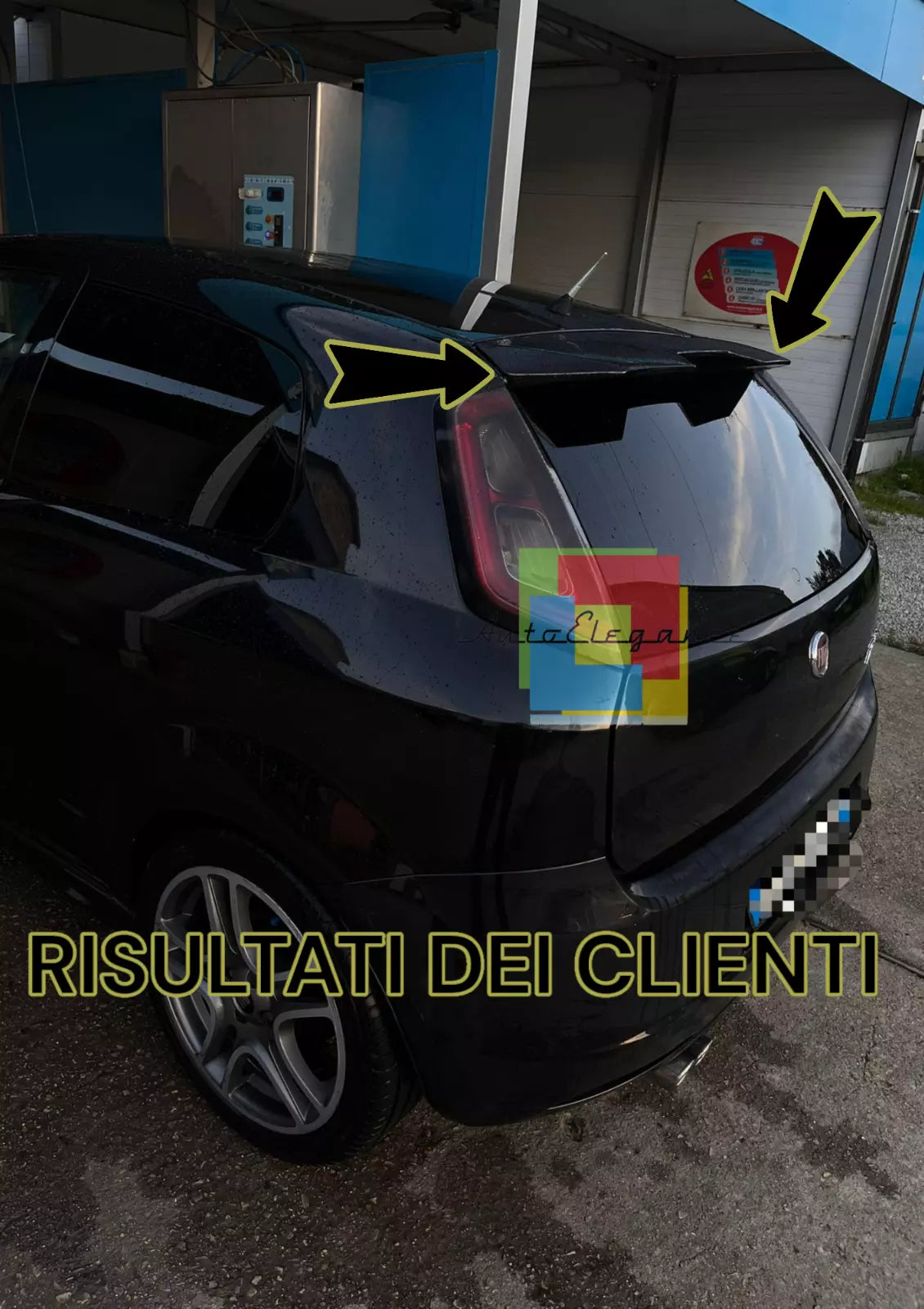 ⭐0268 ALETTONE SPORTIVO ADATTO FIAT PUNTO EVO GRANDE PUNTO SPOILER TETTO NERO⭐
