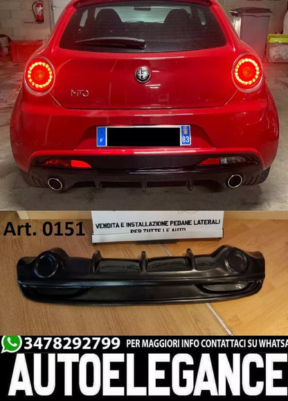 0151⭐DIFFUSORE ALFA ROMEO MITO 2008+ SOTTO PARAURTI POSTERIORE DAM NERO⭐