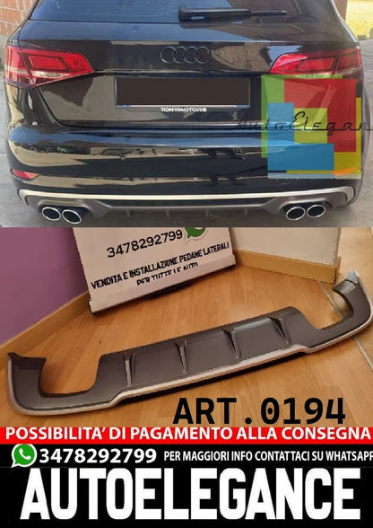 0194⭐SOTTO PARAURTI ADATTO PER AUDI A3 8V SPORTBACK 16-19 RESTYLING DIFFUSOR S3⭐