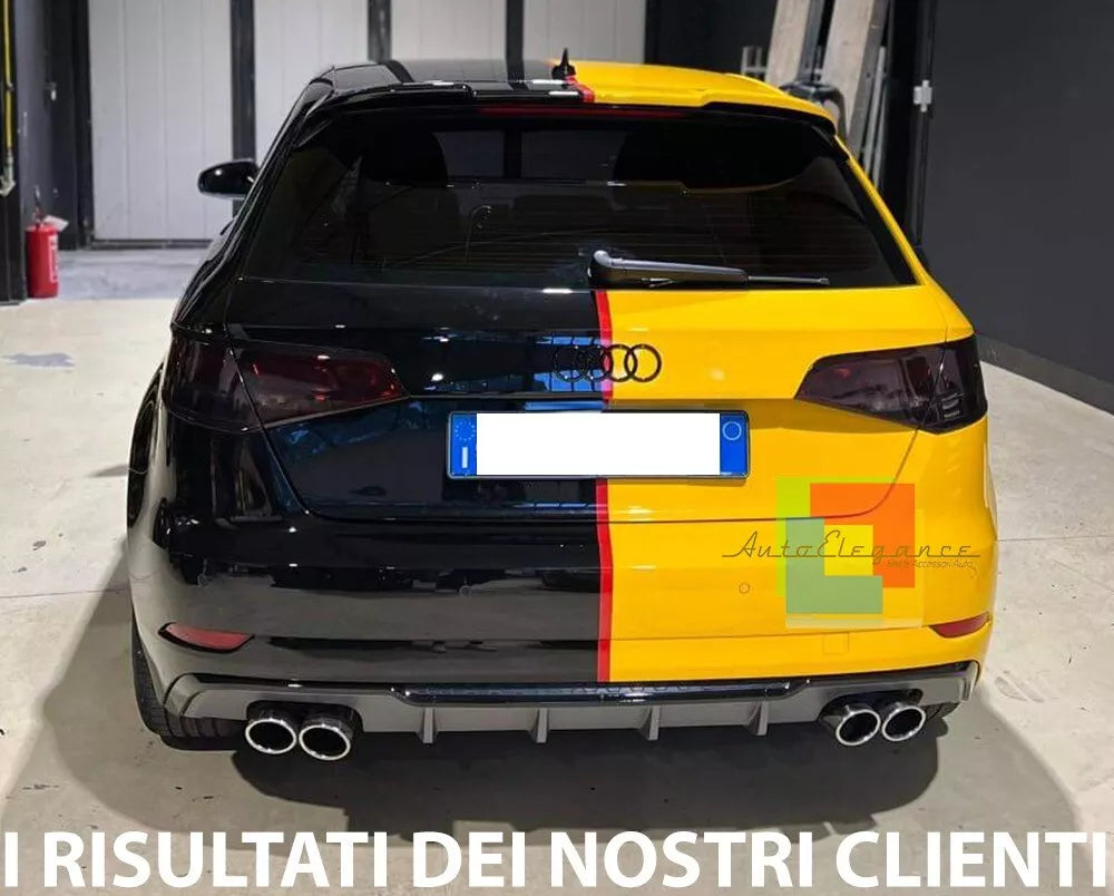 0194⭐SOTTO PARAURTI ADATTO PER AUDI A3 8V SPORTBACK 16-19 RESTYLING DIFFUSOR S3⭐