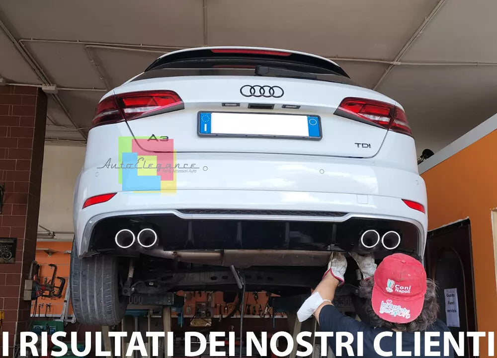 0194⭐SOTTO PARAURTI ADATTO PER AUDI A3 8V SPORTBACK 16-19 RESTYLING DIFFUSOR S3⭐