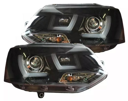 💎FANALI U LED ADATTO PER VW T5 09-15 NERO MULTIVAN TRANSPORTER KIT LIFTING💎