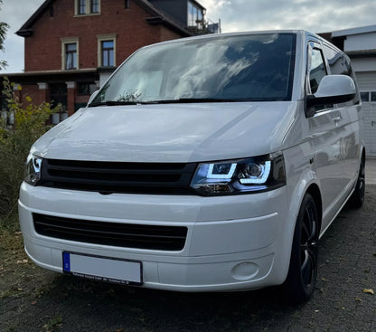 💎FANALI U LED ADATTO PER VW T5 09-15 NERO MULTIVAN TRANSPORTER KIT LIFTING💎