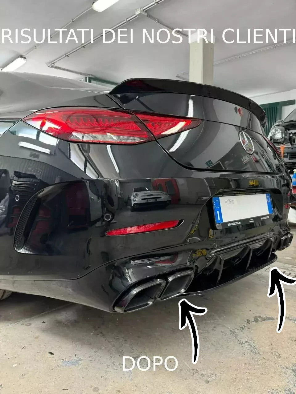 1883💎DIFFUSORE ADATTO PER MERCEDES CLS C257 2018+ AMG LOOK CLS63s NERO LUCIDO💎