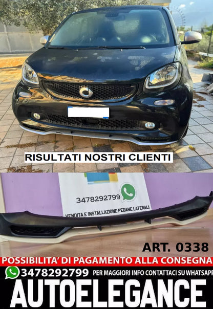 0338⭐SMART FORTWO 453 2014+ SPOILER SOTTO PARAURTI ANTERIORE SPORTIVO IN ABS⭐