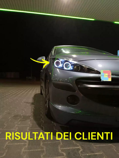❄️⭐1741 FARI ANTERIORI ADATTO PER PEUGEOT 207 207 CC 06-2012 NERI ANGEL EYES⭐❄️