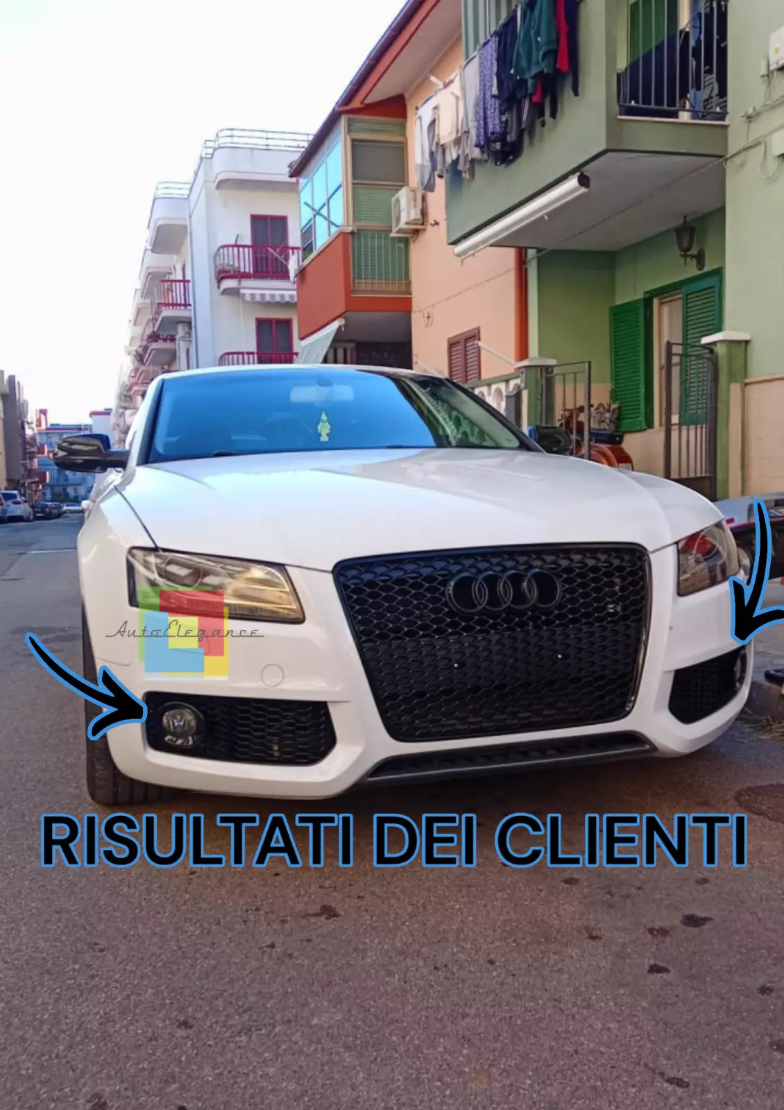 1951⭐GRIGLIA FENDINEBBIA ADATTA PER AUDI A5 07-11 SLINE S5 LOOK RS NERO LUCIDO⭐