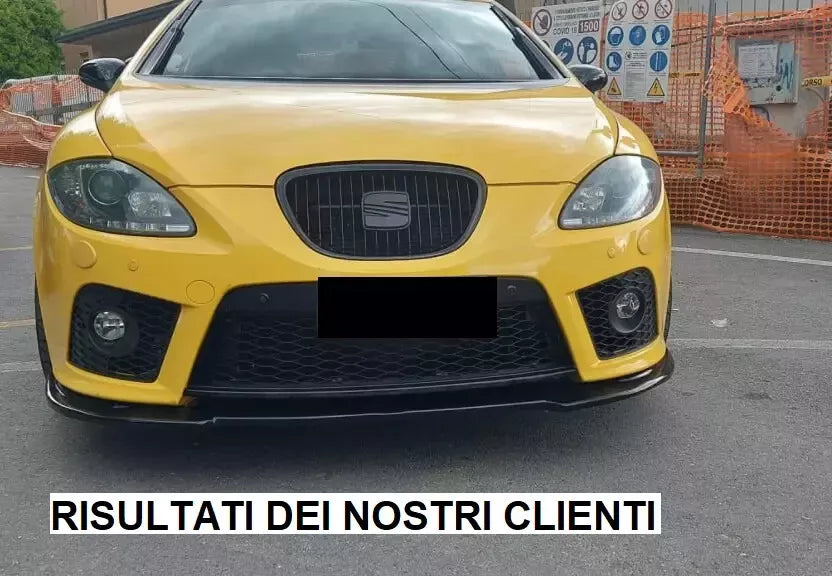 0658🔥SPLITTER ANTERIORE ADATTO PER SEAT LEON 1P ABS SPORTIVO NERO LIP 🔥