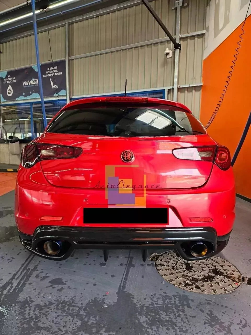 ⭐0405 DIFFUSORE POSTERIORE ADATTO PER ALFA ROMEO GIULIETTA NERO LUCIDO⭐