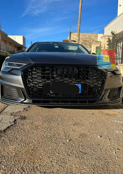 0965✨Griglia a nido d'ape griglia completa nera lucida adatta per Audi A6 C8 19✨