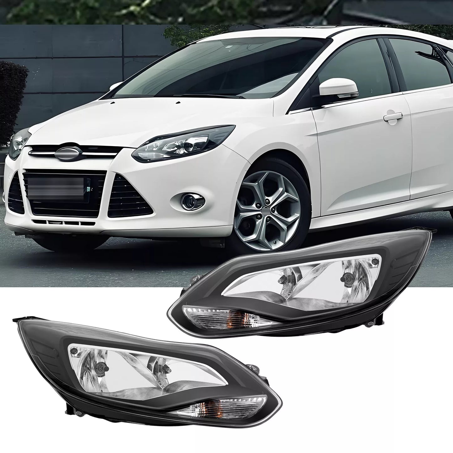 🔥Kit fari anteriori adatti per Ford Focus 3 2011-2014 neri🔥