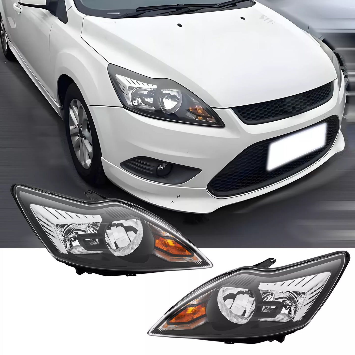 🔥Kit fari anteriori adatti per Ford Focus MK2 II 2 prima del 2010 nero🔥