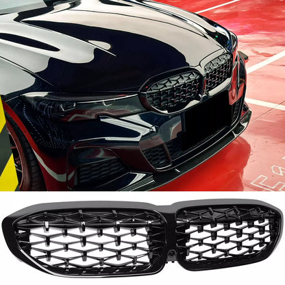 🔥Griglia renale radiatore stile Diamand adatta per BMW Serie 3 G20 G21 nero 🔥