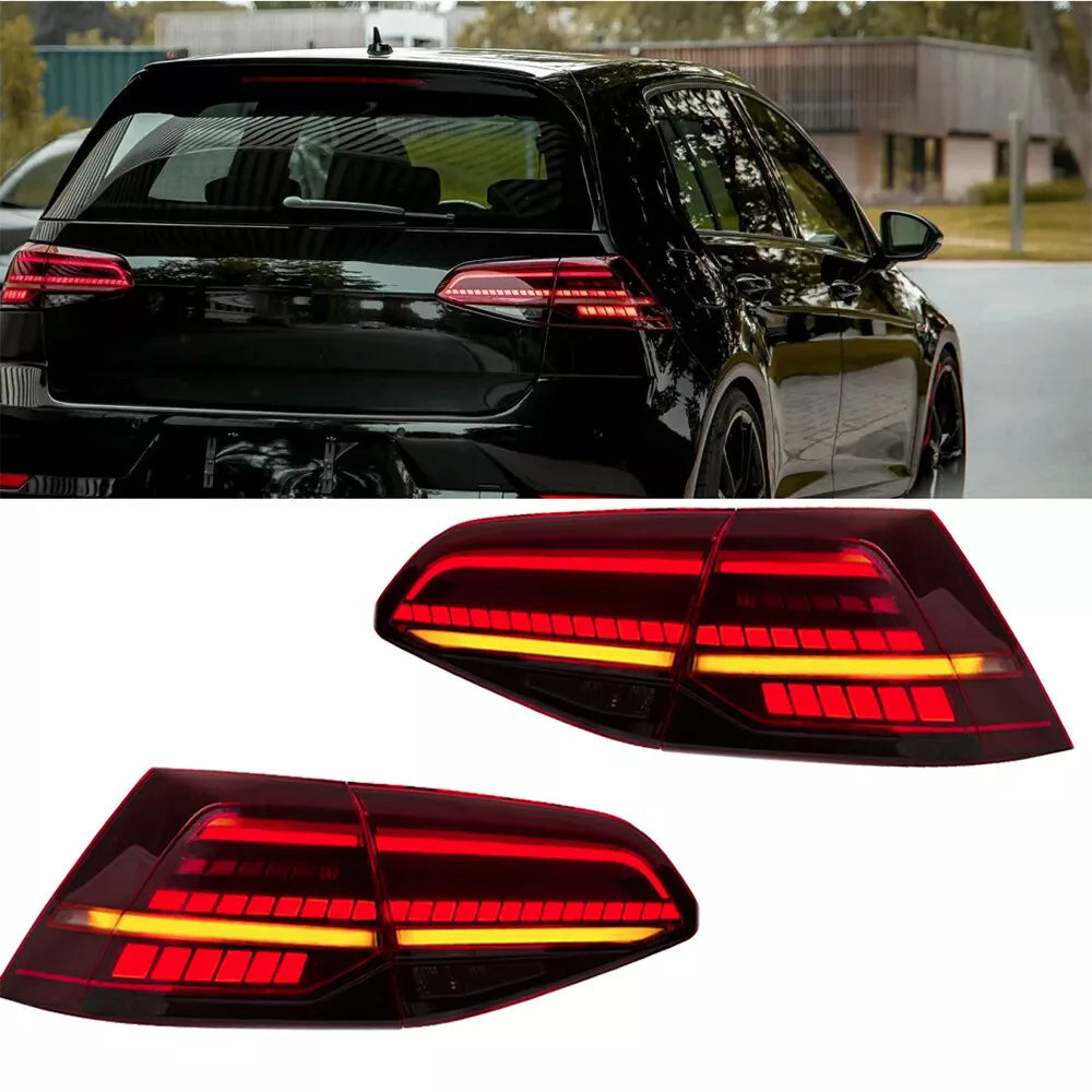 🔥Set luci posteriori dinamiche LED rosse luci di chiusura per VW Golf 7 AU🔥