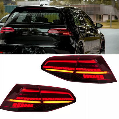 🔥Set luci posteriori dinamiche LED rosse luci di chiusura per VW Golf 7 AU🔥