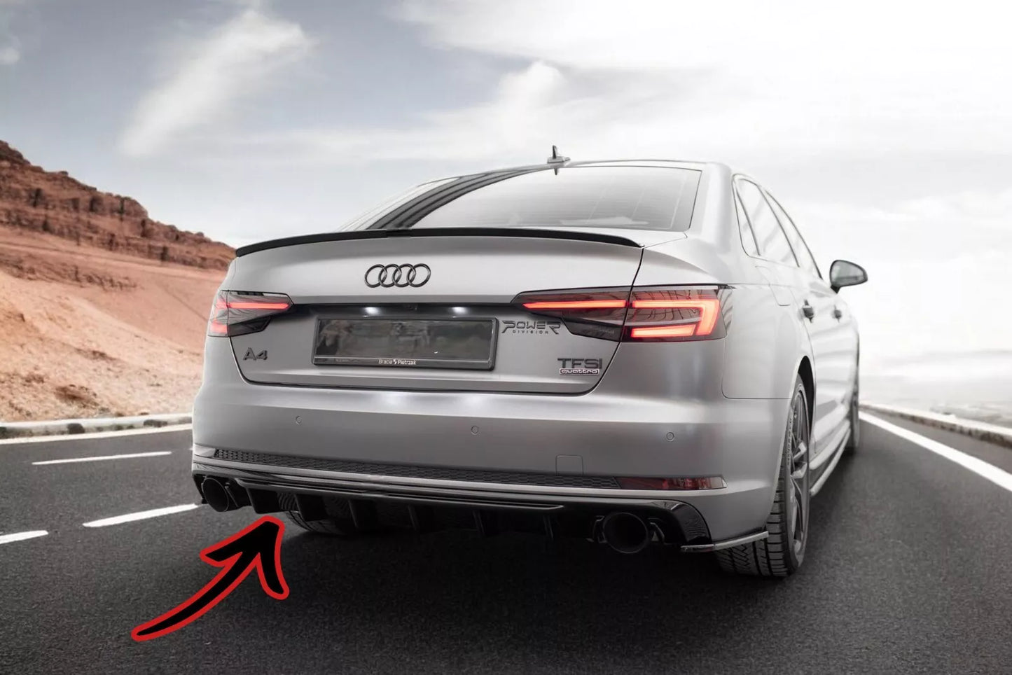 ⭐Audi A4 B9 rear diffuser (Single tailpipe version)⭐