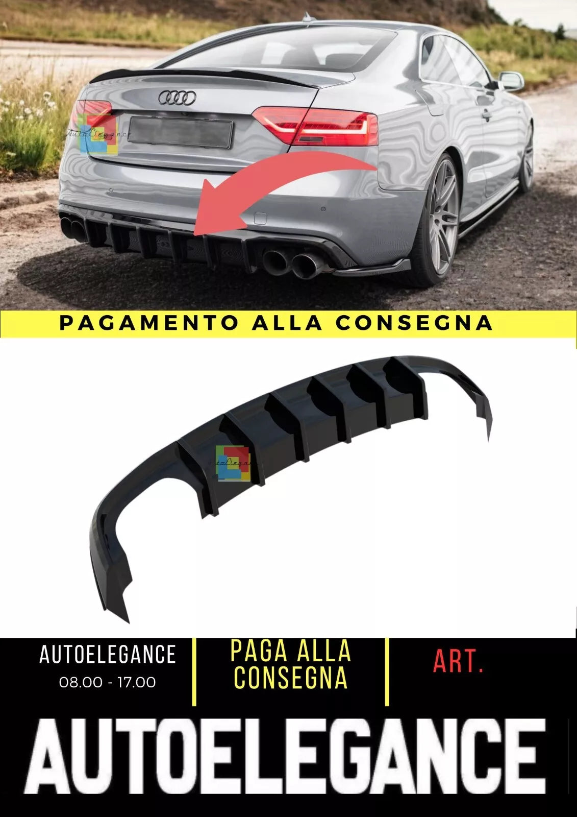 Spoiler posteriore Adatto Per Audi S5 Coupe / Sportback 8T Facelift