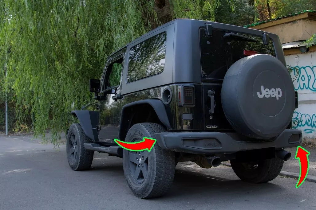 Paraurti posteriore in metallo adatto per Jeep Wrangler Rubicon JK 07-17