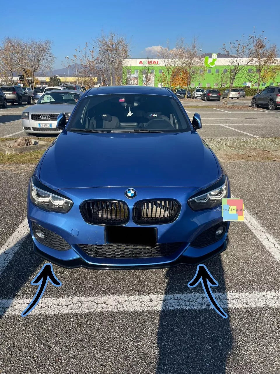 🔥⭐0563 SPLITTER ADATTO PER BMW SERIE 1 F20 F21 15-19 MSPORT LOOK NERO LUCIDO⭐🔥
