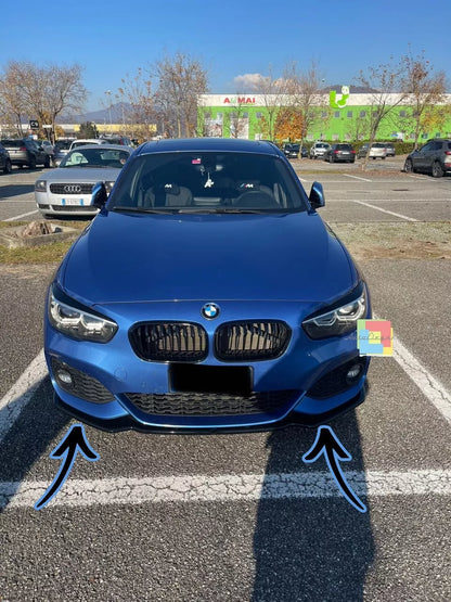 🔥⭐0563 SPLITTER ADATTO PER BMW SERIE 1 F20 F21 15-19 MSPORT LOOK NERO LUCIDO⭐🔥