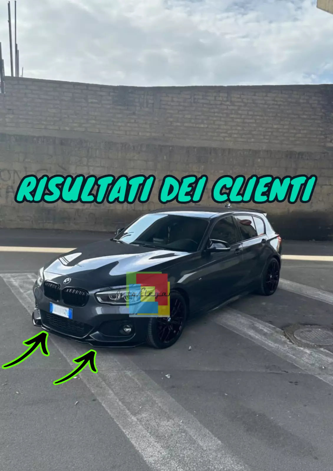 🔥⭐0563 SPLITTER ADATTO PER BMW SERIE 1 F20 F21 15-19 MSPORT LOOK NERO LUCIDO⭐🔥
