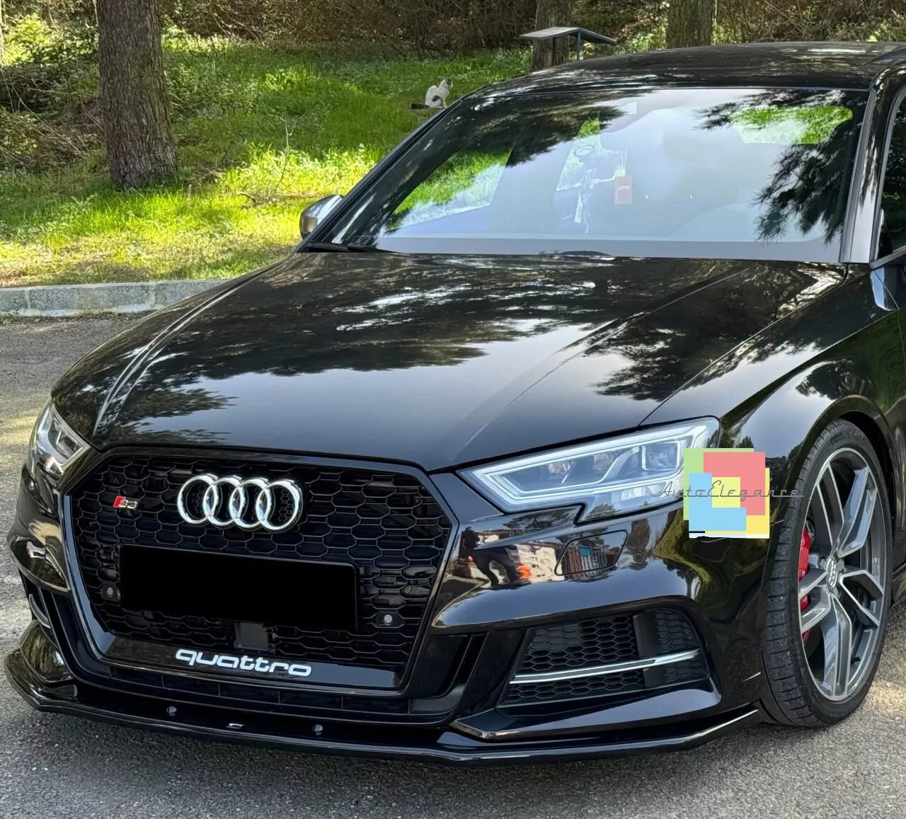 🔥0006 SPLITTER ADATTO PER AUDI A3 8V 2016-2020 S3 S-LINE NERO LUCIDO🔥