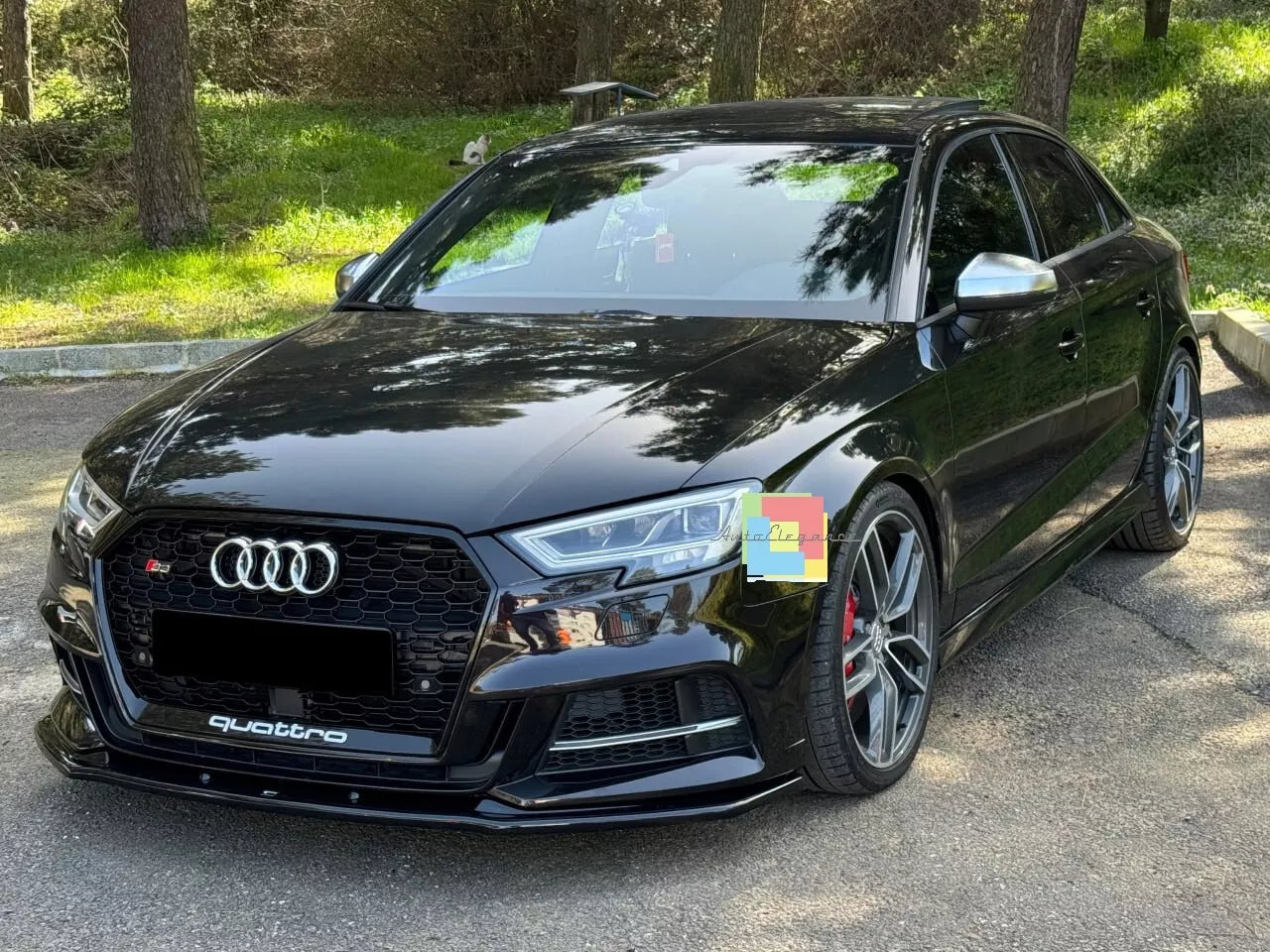 🔥0006 SPLITTER ADATTO PER AUDI A3 8V 2016-2020 S3 S-LINE NERO LUCIDO🔥