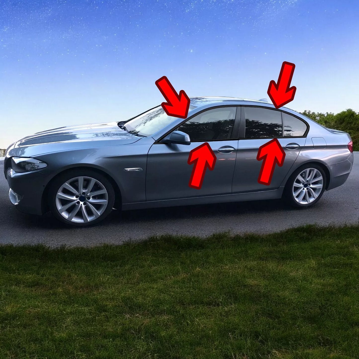 🔥Shadow Line Gloss Black trim set suitable for BMW 5 Series F10Sedan 10🔥