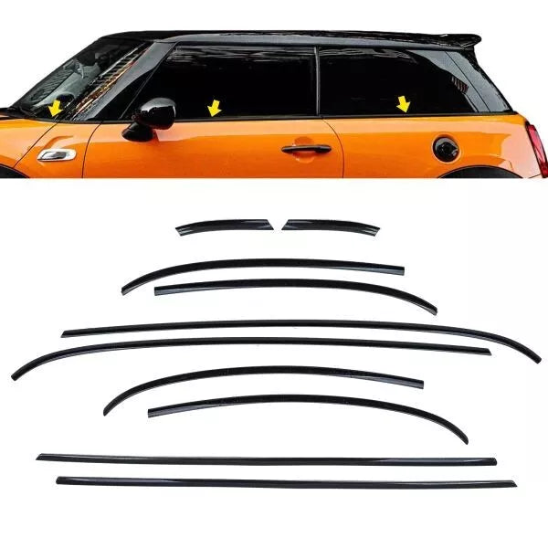 🔥Dechrome Trim Set Piano Black Gloss 10 pieces for Mini F56 from 2014🔥