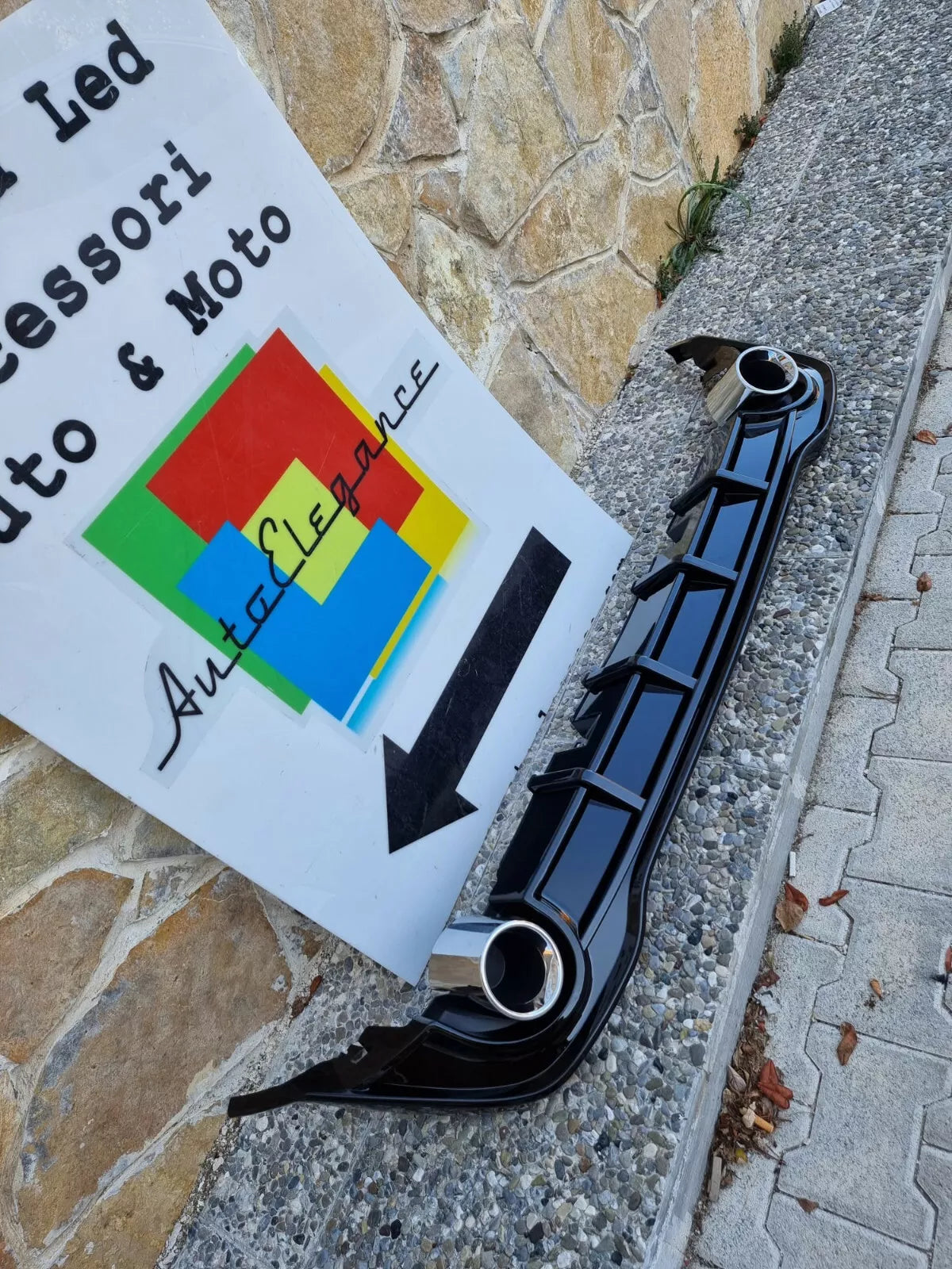 0512🔥DIFFUSORE POSTERIORE VW GOLF 8 19+ SOTTO PARAURTI TERMINALI GTI ABS 1+1🔥