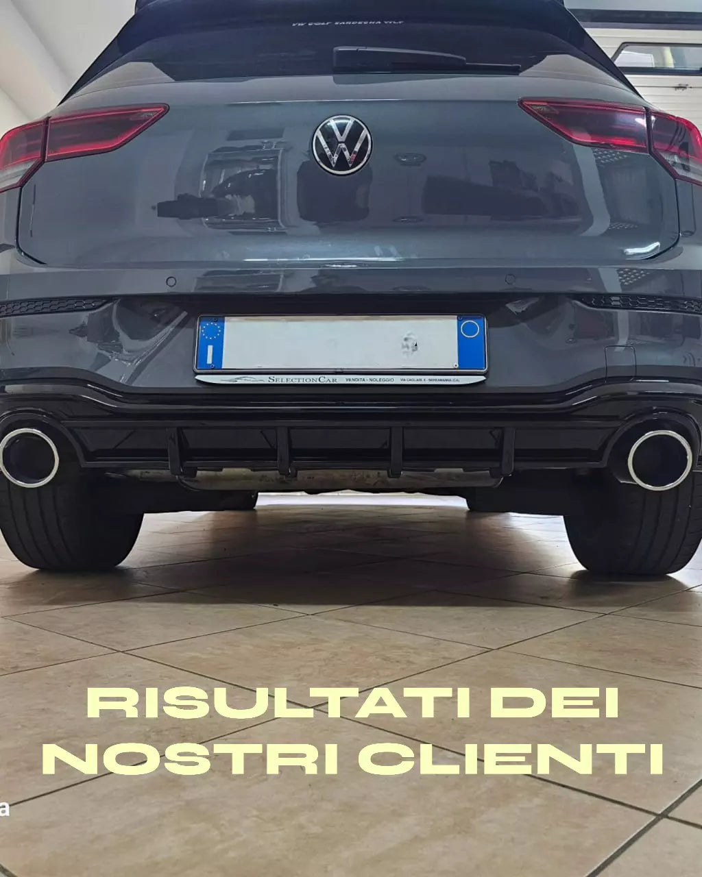 0512🔥DIFFUSORE POSTERIORE VW GOLF 8 19+ SOTTO PARAURTI TERMINALI GTI ABS 1+1🔥