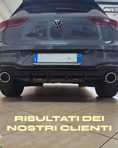 0512🔥DIFFUSORE POSTERIORE VW GOLF 8 19+ SOTTO PARAURTI TERMINALI GTI ABS 1+1🔥