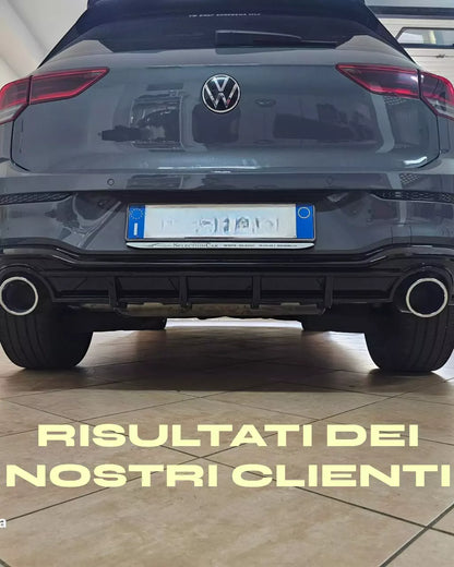 0512🔥DIFFUSORE POSTERIORE VW GOLF 8 19+ SOTTO PARAURTI TERMINALI GTI ABS 1+1🔥