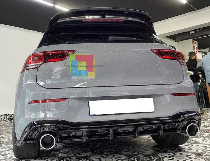 0512🔥DIFFUSORE POSTERIORE VW GOLF 8 19+ SOTTO PARAURTI TERMINALI GTI ABS 1+1🔥