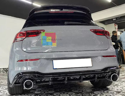 0512🔥DIFFUSORE POSTERIORE VW GOLF 8 19+ SOTTO PARAURTI TERMINALI GTI ABS 1+1🔥