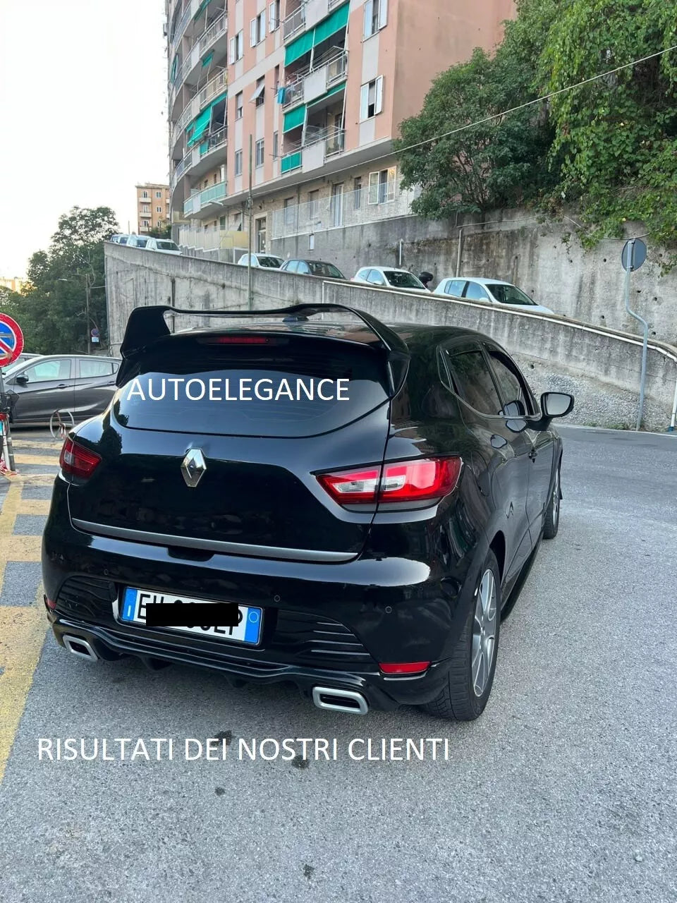 1181🔥RENAULT CLIO 4 IV 12-19 REAR DIFFUSER RS DESIGN ABS GLOSSY BLACK 🔥 