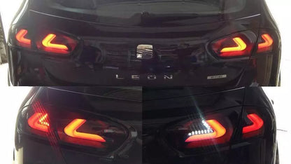 FARI FANALI POSTERIORI A LED PER SEAT LEON 1P1 1PA 09-12 FANALI POSTERIORI NERI