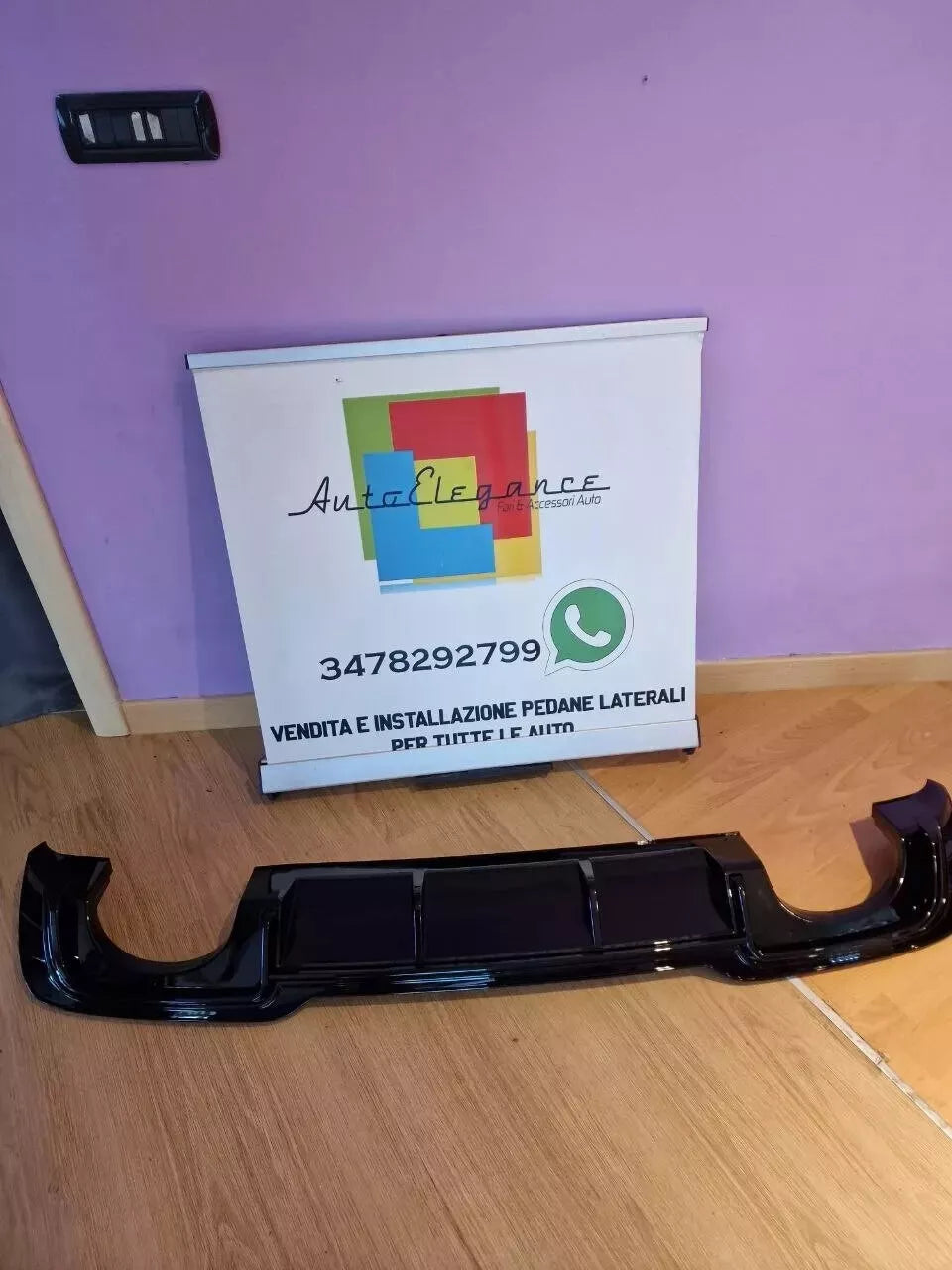 🔥0844 DIFFUSORE ADATTO PER AUDI A3 8V LIFT 16-20 SLINE LOOK RS3 NERO LUCIDO 🔥