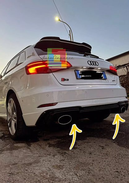 🔥0844 DIFFUSORE ADATTO PER AUDI A3 8V LIFT 16-20 SLINE LOOK RS3 NERO LUCIDO 🔥