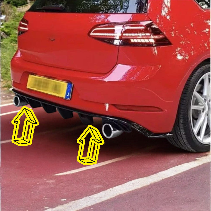 ✨DIFFUSORE POSTERIORE ADATTO PER VW Golf MK7.5 GTI Facelift 17-20 NERO LUCIDO✨