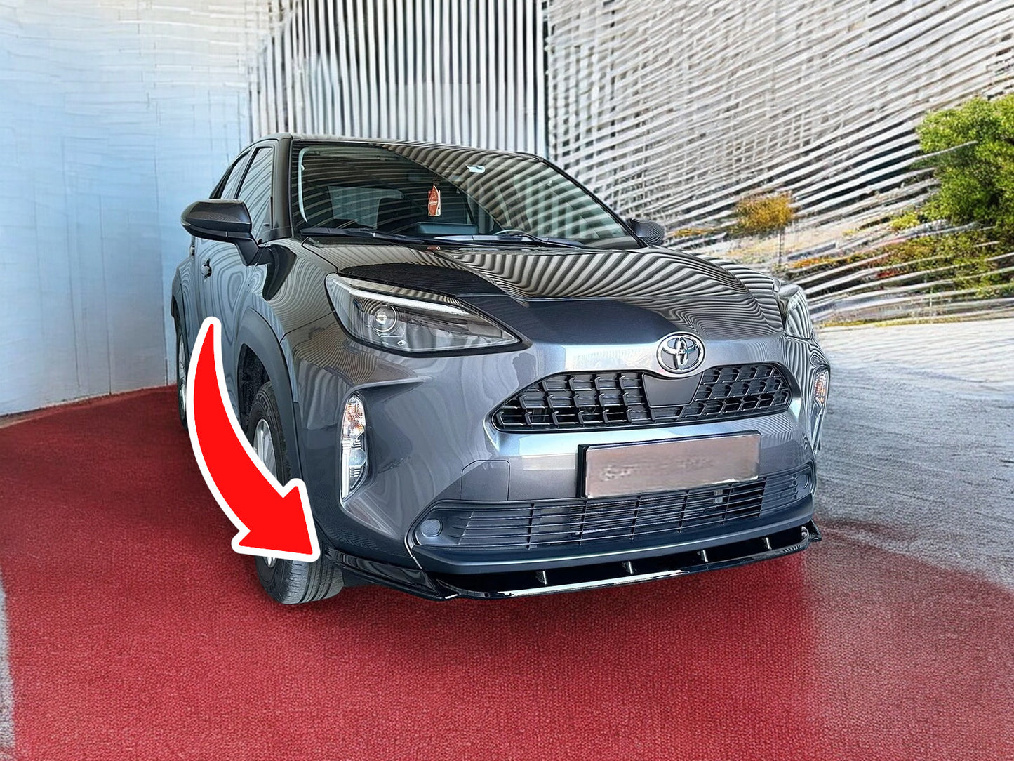 ⭐SPLITTER ANTERIORE PER TOYOTA YARIS CROSS (2020-) NERO LUCIDO ABS⭐
